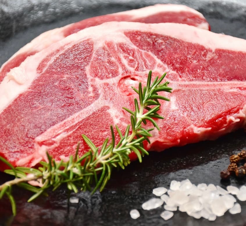 Fresh lamb loin chops with rosemary and sea salt
